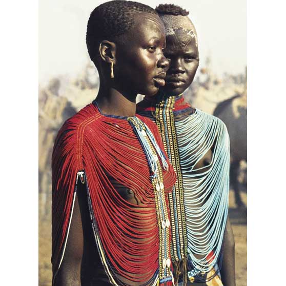 Carol Beckwith &amp; Angela Fisher, Dinka Women in Beaded Bodices, 1975 CBAF003
