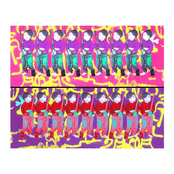 Laila Shawa, Children of War (purple), 2013, LS118