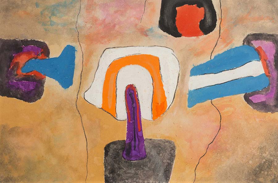 Aubrey Williams, Untitled, 1971. Gouache on paper, 38 x 56 cm. 