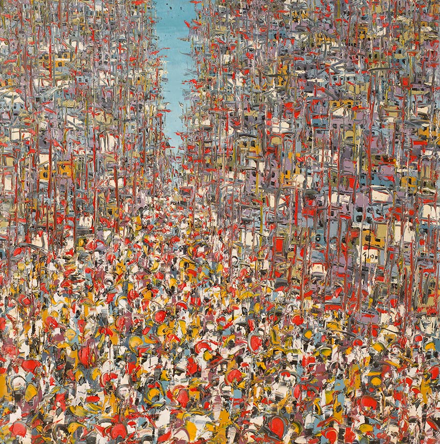 Ablade Glover, Carnival I, 2014.Oil on canvas, 153 x 153 cm. 