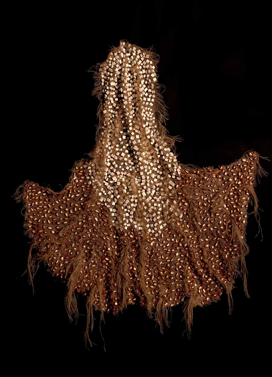 Nnenna Okore, Resonance, 2017. Cheesecloth, white talc, acrylic paint and wire, 183 x 219 x 31 cm. 