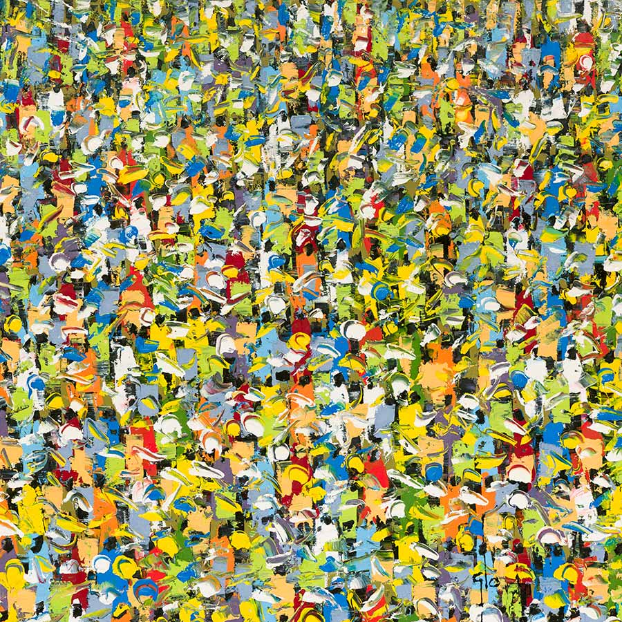 Ablade Glover, Green People (detail), 2019. Oil on canvas, 122 x 152.5 cm.