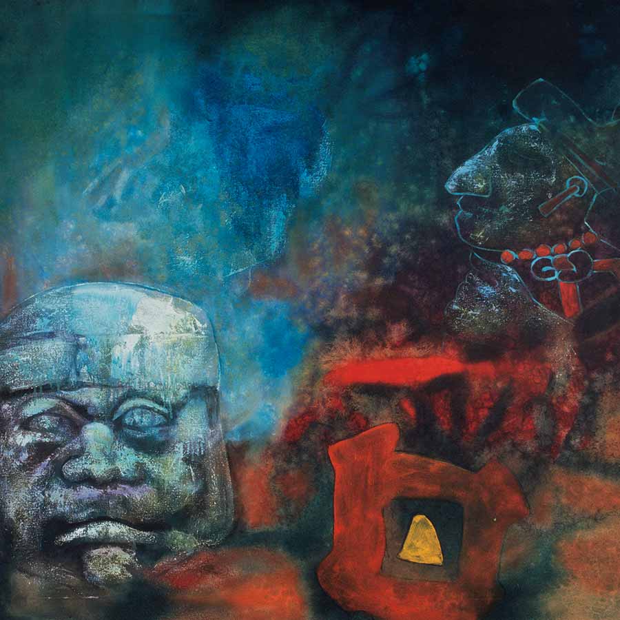 Aubrey Williams Night and the Olmec, 1983. Oil on canvas, 126 x 185 cm.