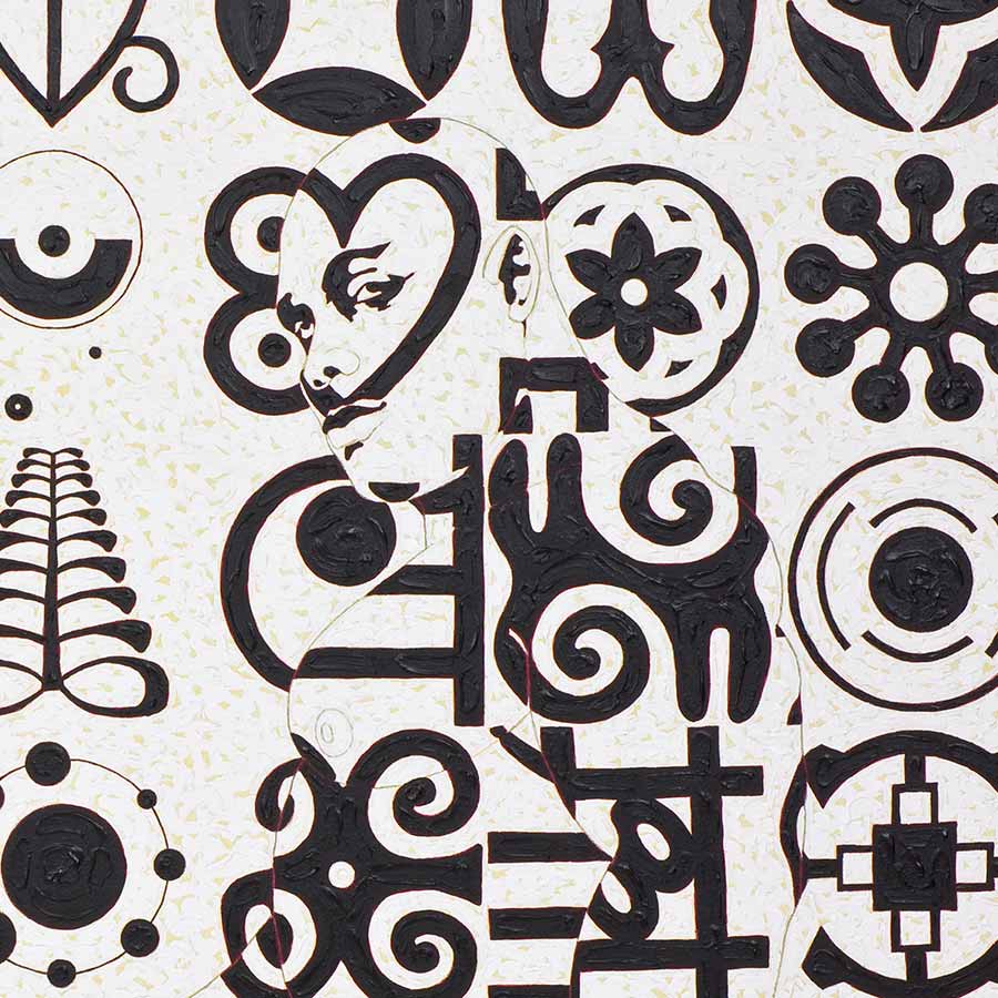 Owusu-Ankomah, Microcron Begins No. 16, 2013. Acrylic on canvas, 180 x 280 cm.