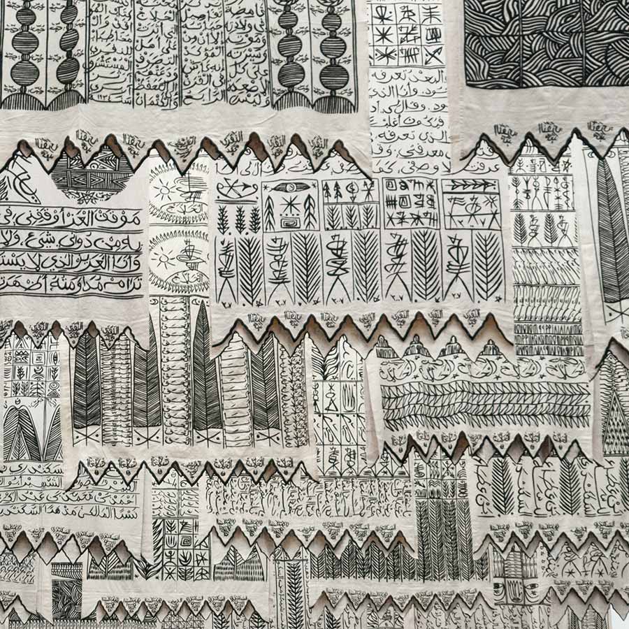 Rachid Koraïchi, Installation of The Invisible Masters, Haus der Kunst, Munich, Germany, 2010.